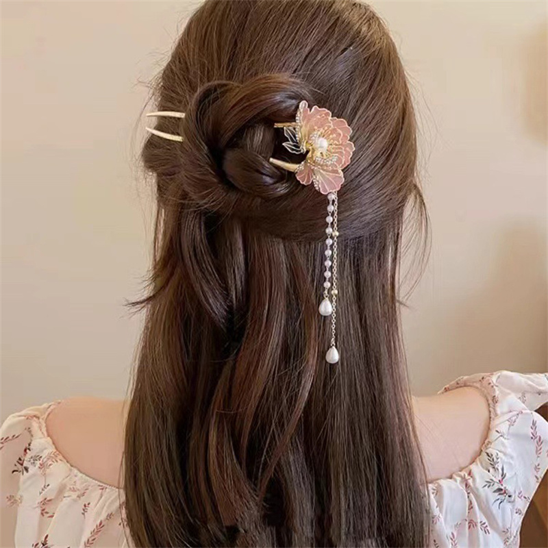 Tassel Hanfu Hair Chopsticks H - Hanbok Hair Pin ulasan dan harga