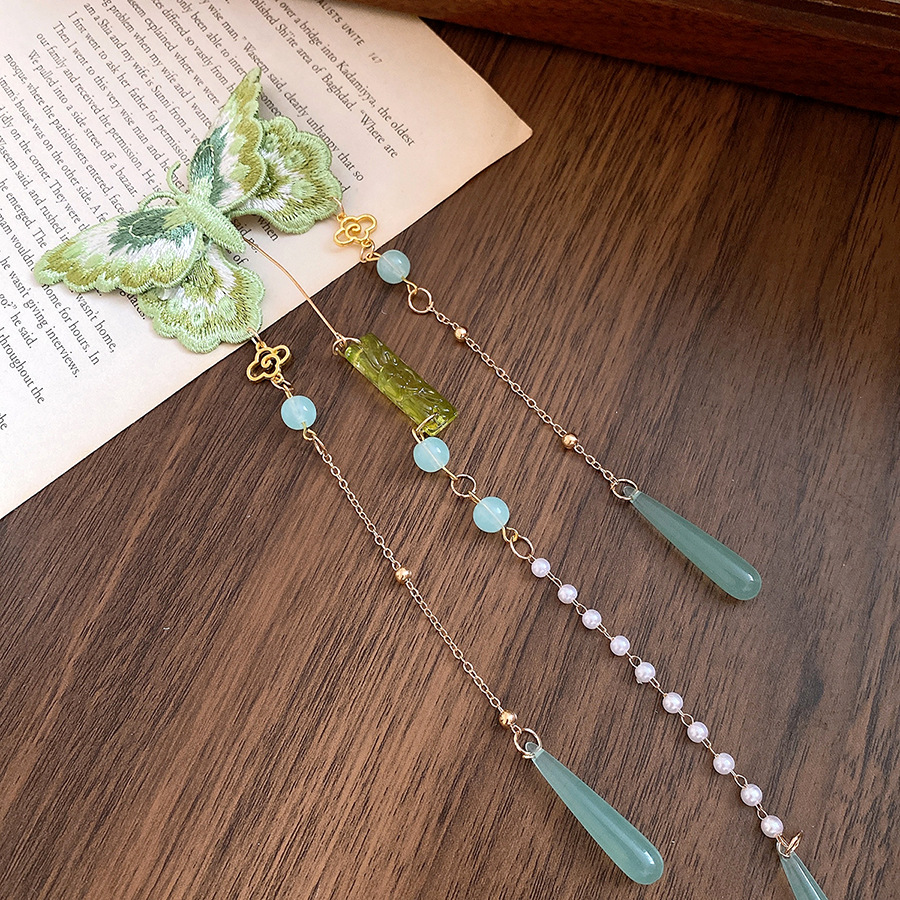 Green Embroidered Butterfly Ha - Hanbok Hair Pin ulasan dan harga