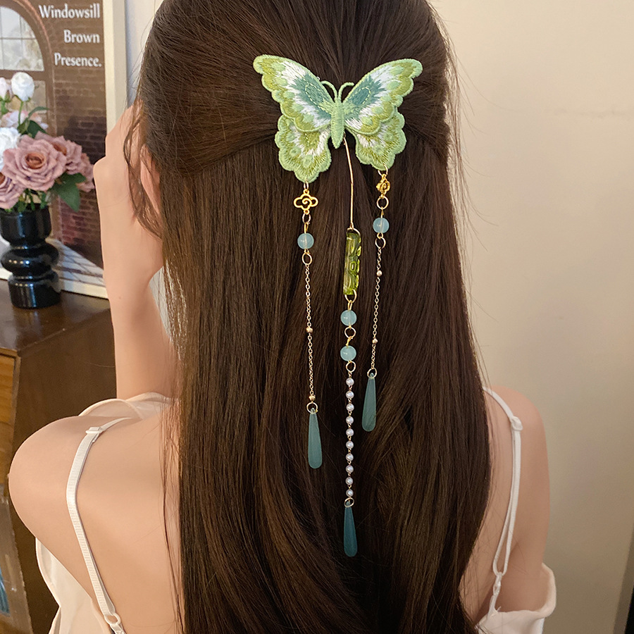 Green Embroidered Butterfly Ha - Hanbok Hair Pin ulasan dan harga