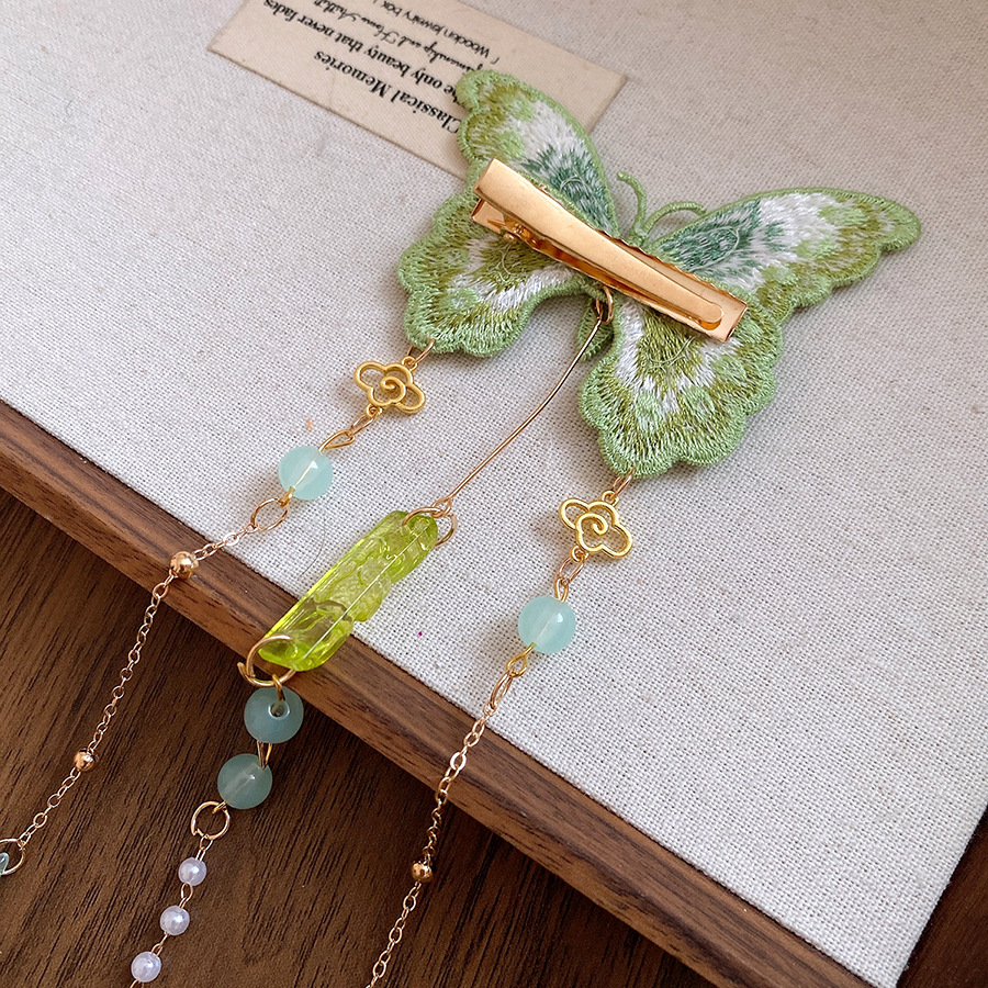 Green Embroidered Butterfly Ha - Hanbok Hair Pin ulasan dan harga